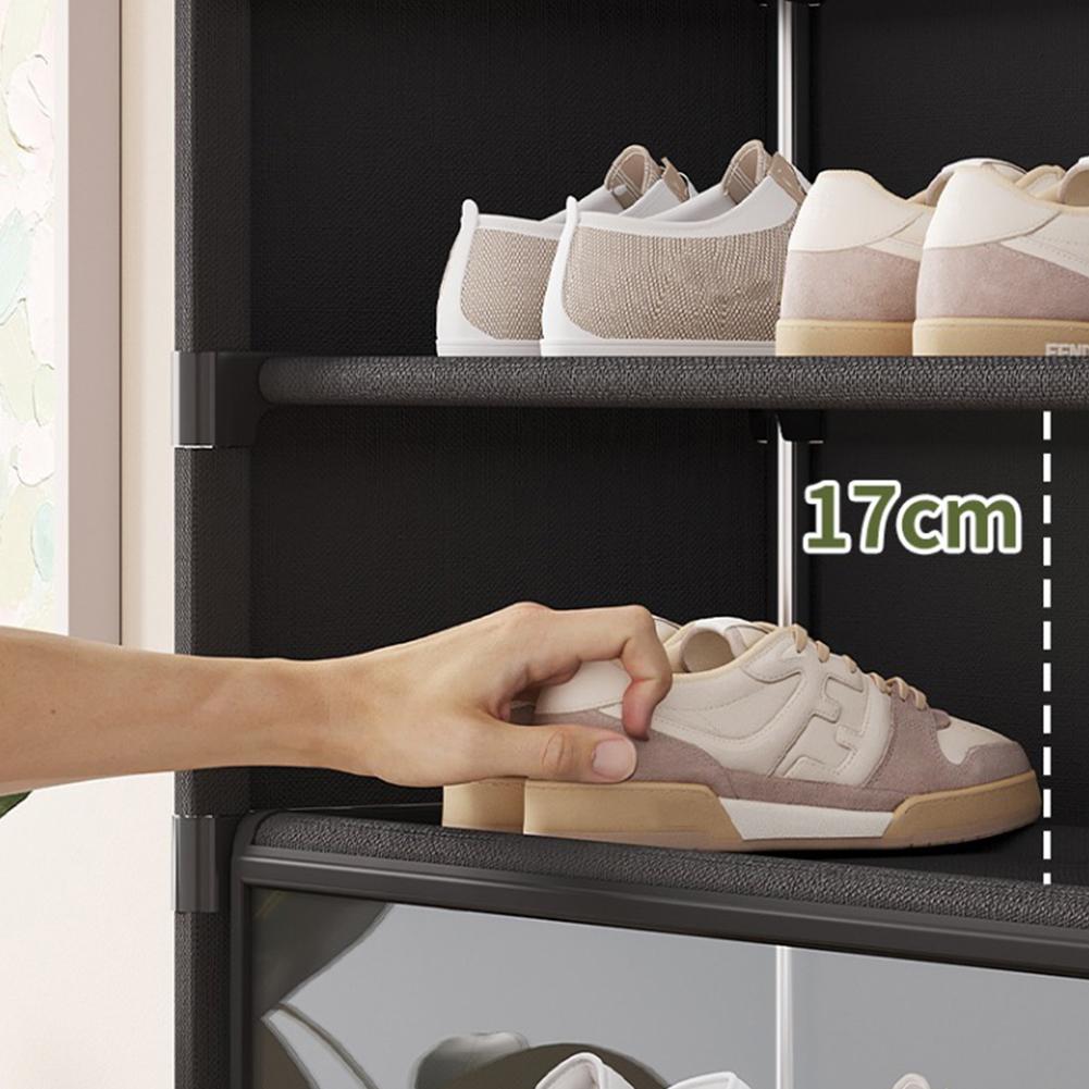 9-Tier Shoe Rack Organizer with Clear Cover Vertical Narrow Shoe Rack Organizer Shoe Shelf Shoe Stand Holder for Closet Entryway