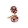 Purple Gold-Plated Rose Gold Smoke-Colored Egg Surface Shiny Zircon Earrings Classic Luxury Temperament Fashion Ear Jewelry
