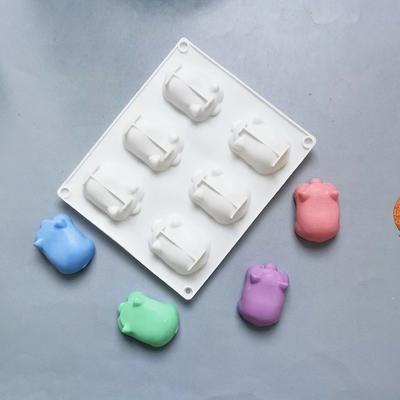 6 Holes Piggy Shape Jelly Silicone Molds Piglet Chocolate Making Animal Pig Scented Candles Moulds Cartoon Resin Baby Room Decor