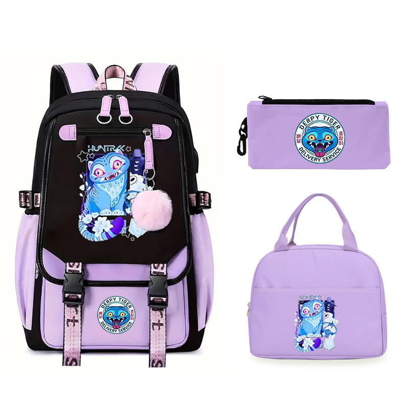 The Witch Hunter Girl Group Has the Same Peripheral Cartoon Korean Version Schoolbag Set, Cross-border Campus Trend, Primary and Secondary School