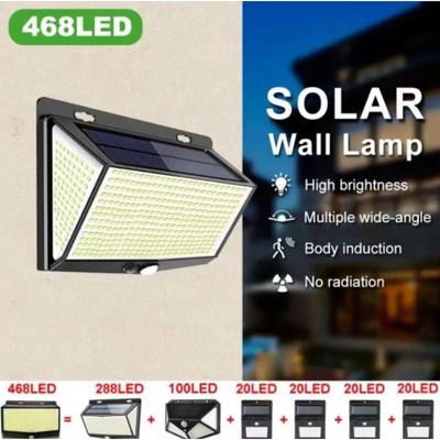 4pcs 468LED Solar Lights Outdoor Solar Lamp with Motion Sensor Waterproof Spotlight Sunlight Powered for Garden Patio Decoration