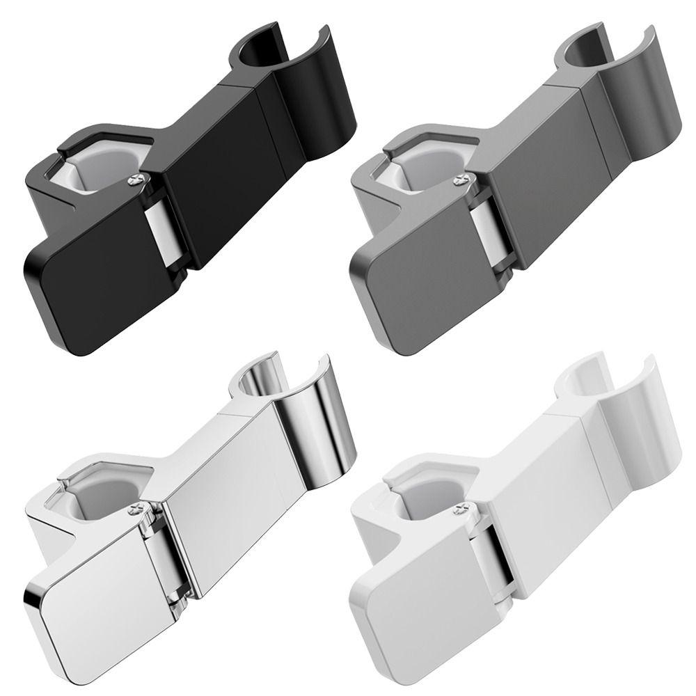 Round Pipe Showerhead Clip-on Bracket Adjustable Riser Rail Bracket Portable Shower Head Holder