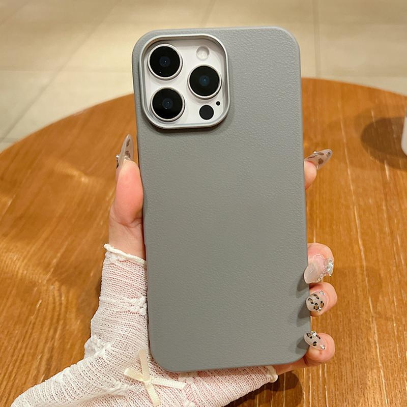 Magnetic Leather Texture Case For iPhone 13 14 Pro Max 12 11 15 16 Pro Max Luxury Built-in Metal Plate Matte Slim Silicone Cover