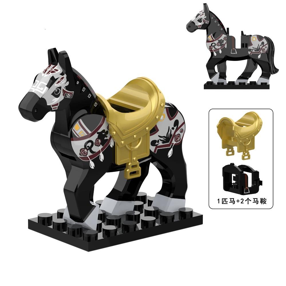 Military Building Blocks Solider Figures Mount War Horse Saddle Reins Adults Children Gifts Toys Animal Accessories Equipments