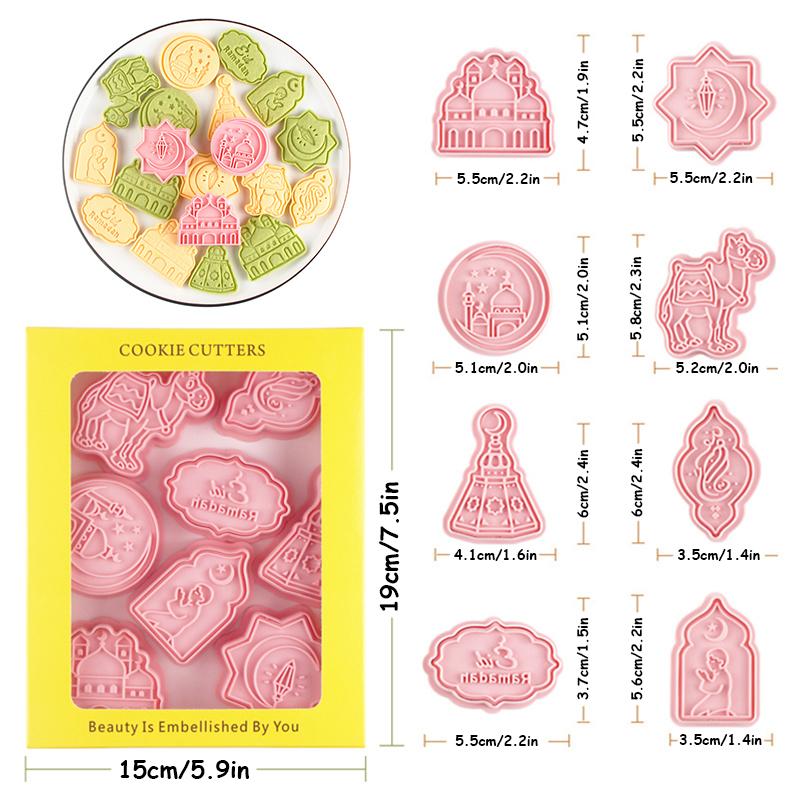 Forma na sušenky Eid Mubarak Ramadán Kareem Dekorace Camel Moon Hvězda Hrad Vykrajovátka na sušenky Islámský muslimský festival Party Doplňky