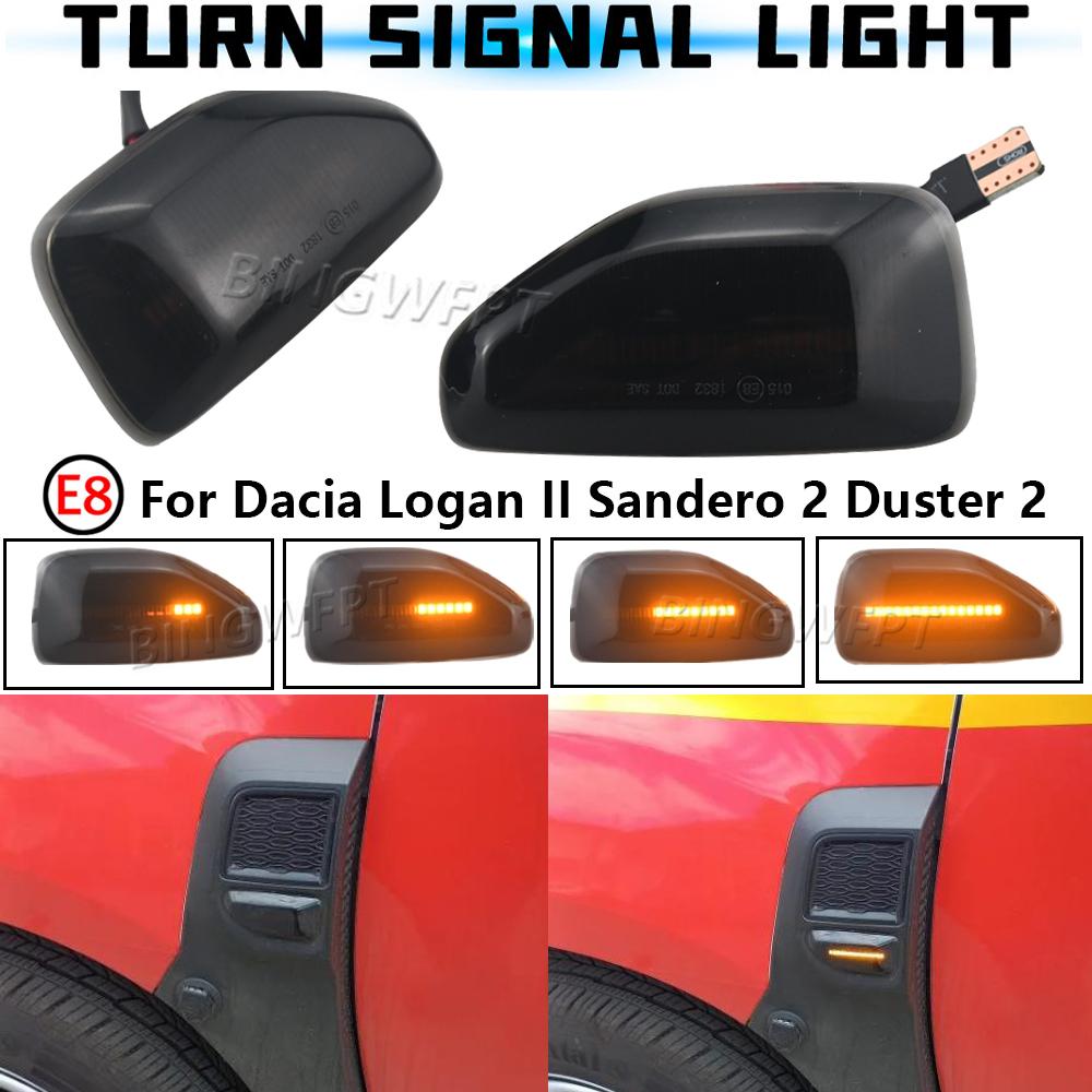 2X LED Dynamic Side Marker Turn Signal Light For Dacia Logan 2 Sandero 2 Duster Renault Stepway Sandero Indicator Lamp