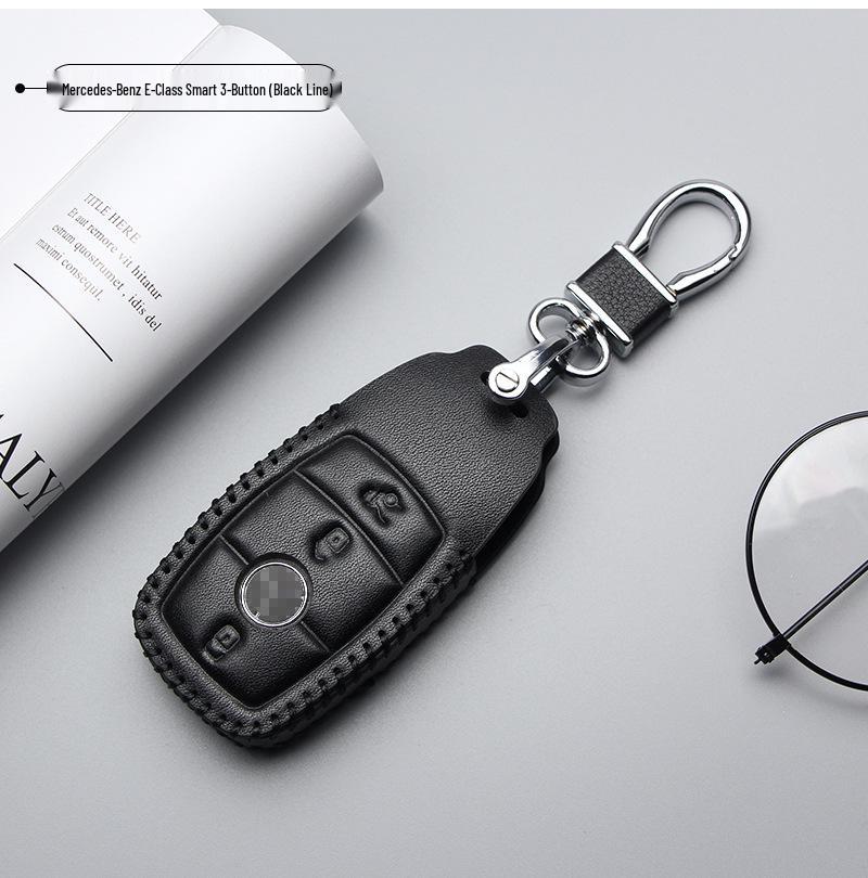 Mercedes Genuine Leather Key Case for GLK300, GLA260, B-Class, C-Class, S-Class, AMG - Includes Buckle.