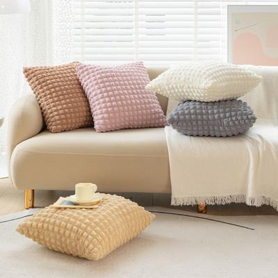 Față de pernă Minimalistă Culoare Solidă Crem Estetică Pernă pentru Sufragerie Pat Elastică Puf Plasă Decor Acasă