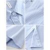 Summer Fresh Vertical Stripes Embroidery Half Short Sleeve Shirts Men's Loose Oxford Cotton Business Casual Shirt New