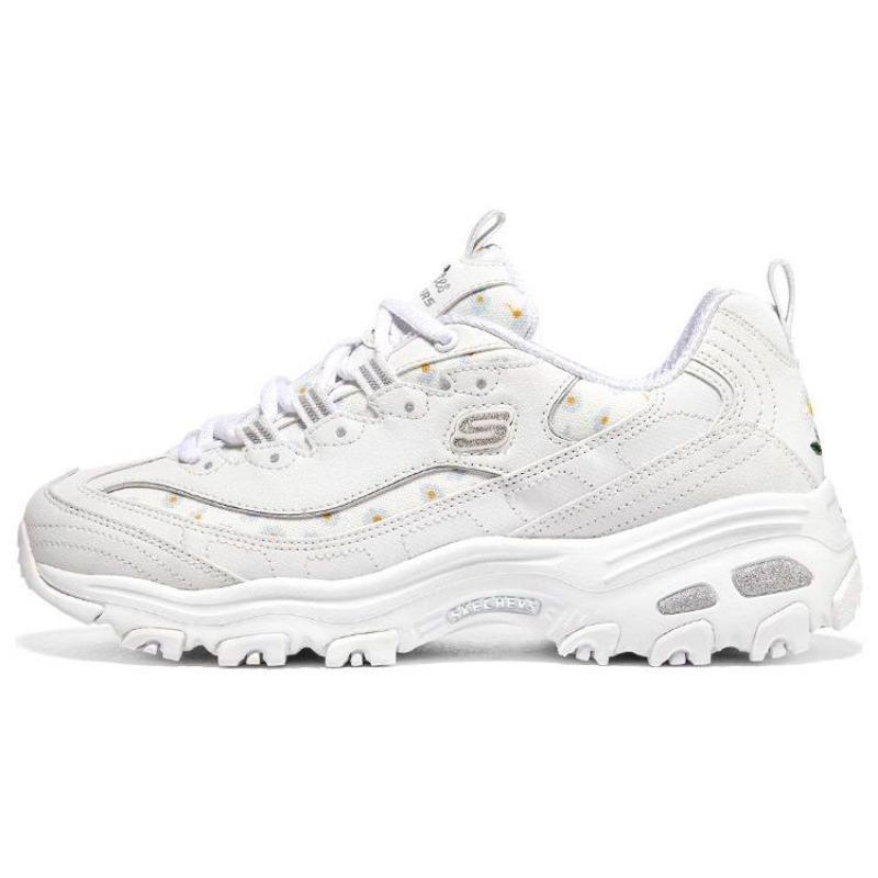 Skechers D LITES 1.0 FAFA Bear Women Low Dad Shoes White 896180-WHT 35.5