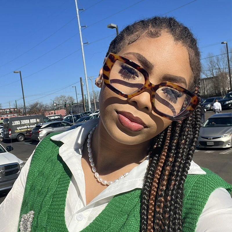 New Clear Thick Frame Eyewear Anti Blue Light Blocking Glasses Square Optical Eyeglasses Unisex Lectura