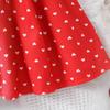 Dress For Girls 1-8Y Birthday Korean Style Fashion Lace Trim Heart Pattern Dress with Matching Bag