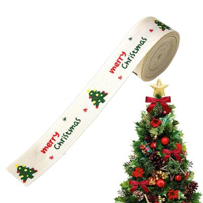 Wired Christmas Ribbon 2.2 Yards Festive Reusable Ribbon Merry Christmas Tree Ornaments For Card Bow Making Wreath Ornament