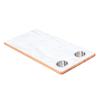 RV Table Top 30.91x15.16in Rectangular Solid Wood Boat Desktop Panel with 2 Stainless Steel Cup Holders for Trailer Motorhome Yacht Boat Deck