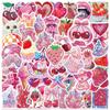 10/30/50pcs Pink INS Style Aesthetic Cartoon Stickers Kawaii Girl Kid Decoration Decals DIY Notebook Phone Suitcase Cute Sticker