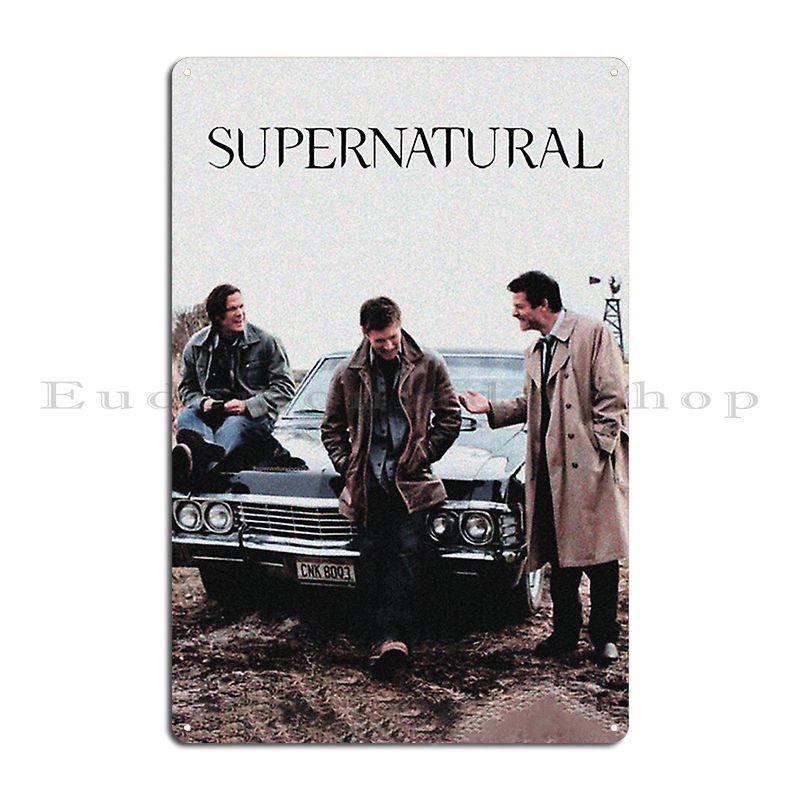 Сверхъестественное Сэм Винчестер Дин Винчестер Металлическая табличка Настенная роспись Дизайн гаража Кино Дизайнер Жестяная вывеска Плакат 20x30cm