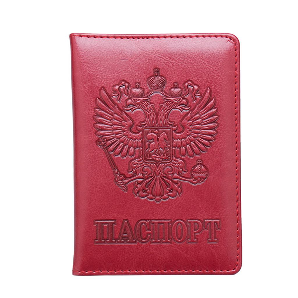Обложка для российского паспорта, кожаный чехол для кредитной карты, чехол-органайзер, протектор красный