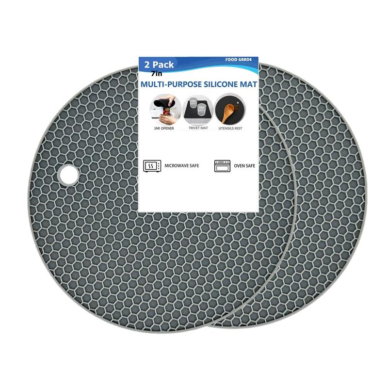 

2шт. Силиконовые подставки под горячее, силиконовые держатели для кастрюль, термостойкие подставки под столы, подставки под ложки, круглые и квадратные подставки 7in