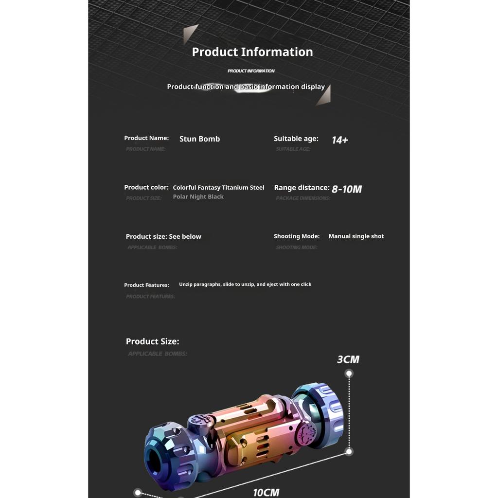 Stun Grenades Pistol Guns Novelties Sensory Metal Toy Creative Cool Things Punnk Mechanical Relieve Stress Relief Adults Toys