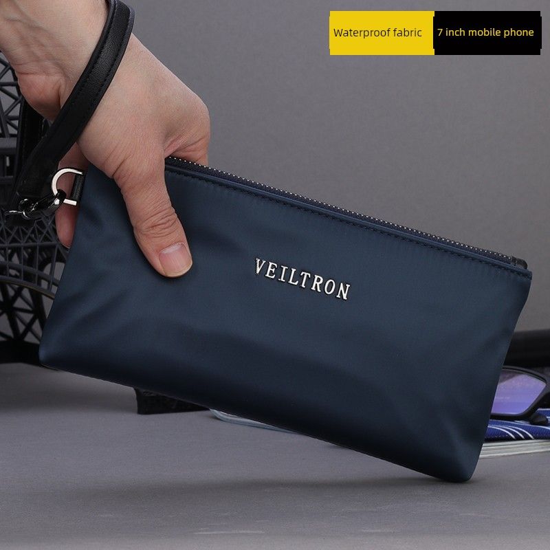 

Trendy Canvas Envelope Long Men Handbag Blue with label