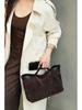 Bolsa Tote de Couro Bovino Fosco Camurçado 2025: Bolsa Transversal Feminina de Grande Capacidade para Outono/Inverno