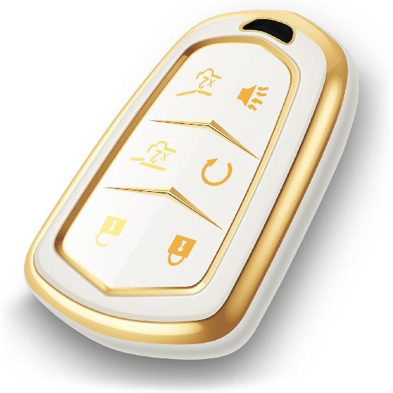 for Cadillac Key Fob Cover 5 Buttons Car Key Case fits Cadi ATS CT6 CTS ELR SRX XTS XT4 XT5 XT6 2025 2024