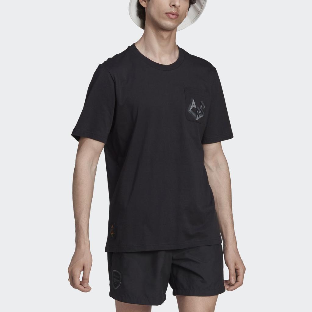 Adidas Graphic Print Crew Neck Short Sleeve T-Shirt Men Tops Black HF4037