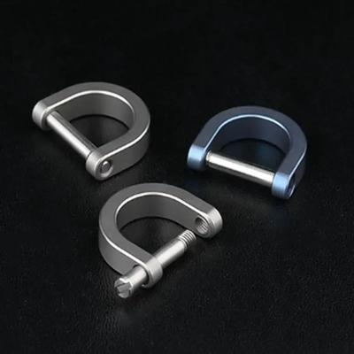 1pc Titanium Alloy D Bow Staples Buckles Shackle Key Ring Keychain Hook Outdoor Bracelet Buckle Horseshoes Carabiner