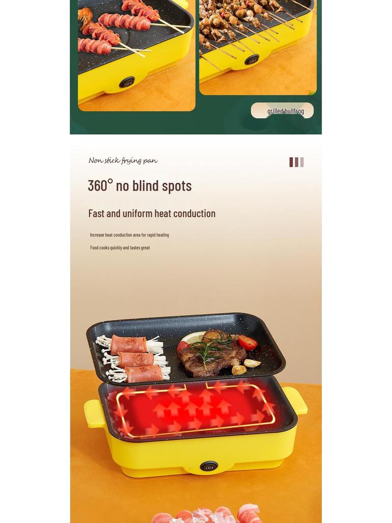 Multifunctional Electric Grill: BBQ, Griddle, Shabu-Shabu, & Fish Roaster