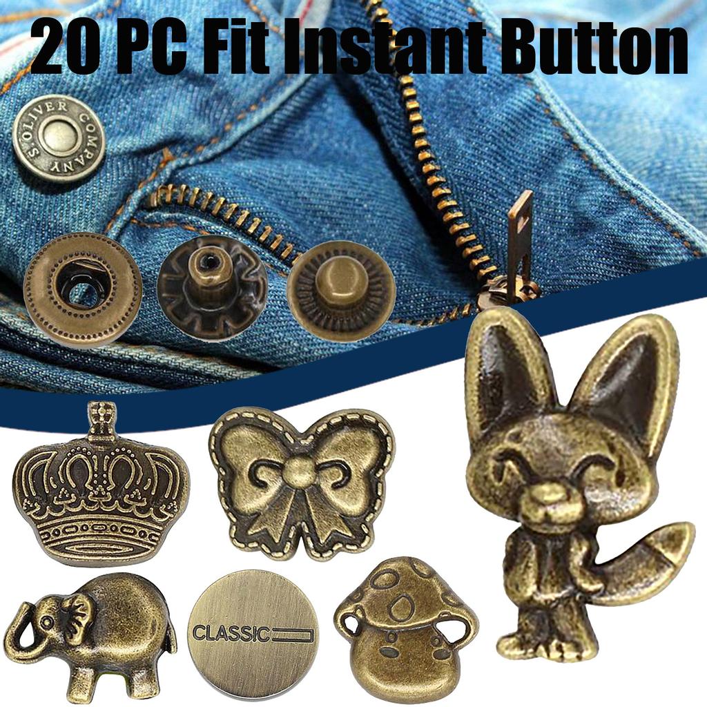 Buy [MG] 20 PC Perfect Fit Instant Button Adjustable Jeans Button ...