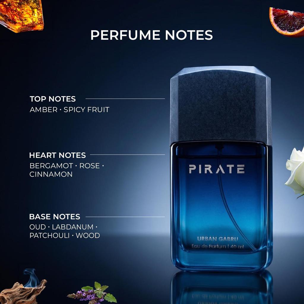PIRATE Perfume for Men | Spicey, Oud, Cinnamon, Bergamot, Patchouli | Body Spray for Man | Long Lasting Perfume for Men | Luxury Fragrances