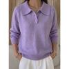 YYFS Women's Fashion Casual Fall Winter Solid Color Print Long Sleeve POLO Neck Sweaters