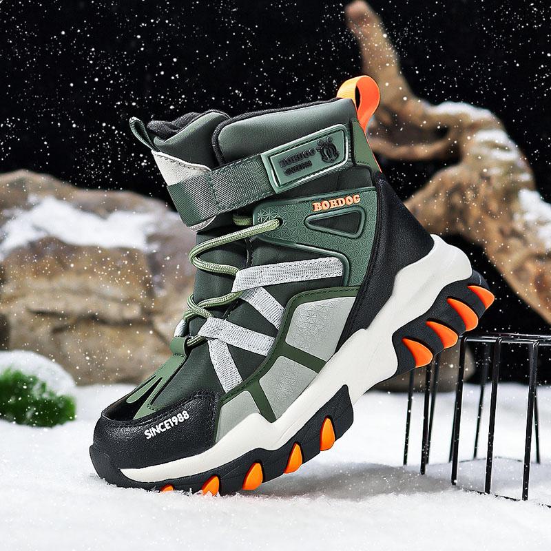 Winter High-Top Sneaker für Kinder Warme Plüsch Schneestiefel Kind Wasserdichte Sneaker Jungen Rutschfeste Outdoor Stiefel 30-39