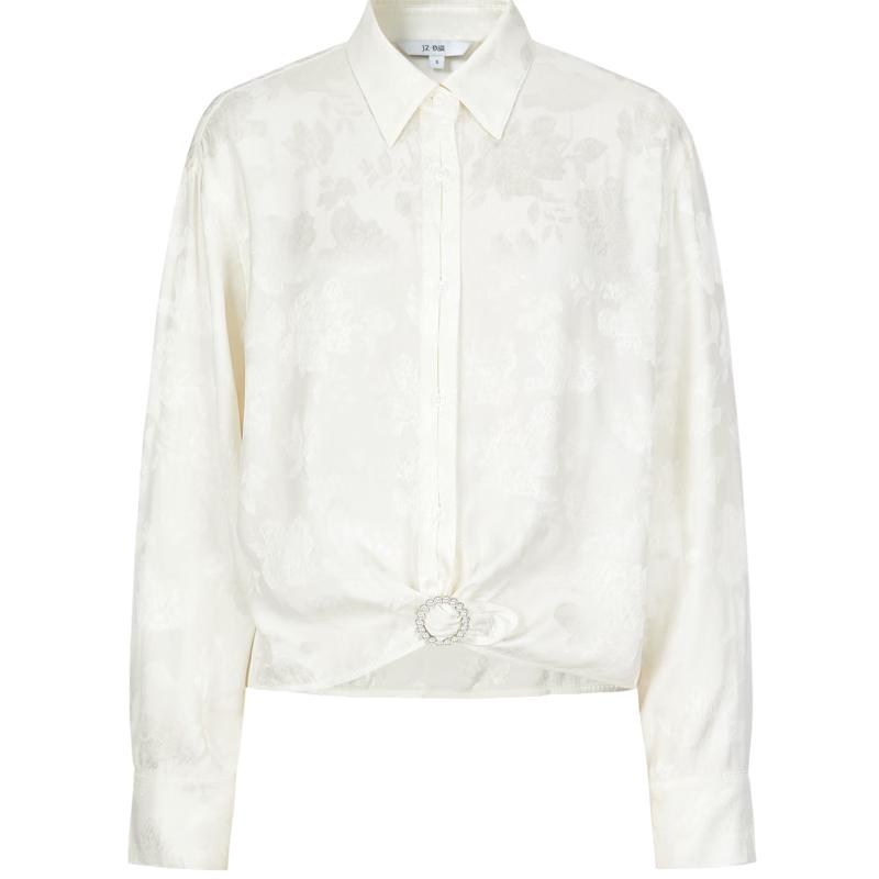 JUZUI Women s Textured Jacquard Polo Shirt XL