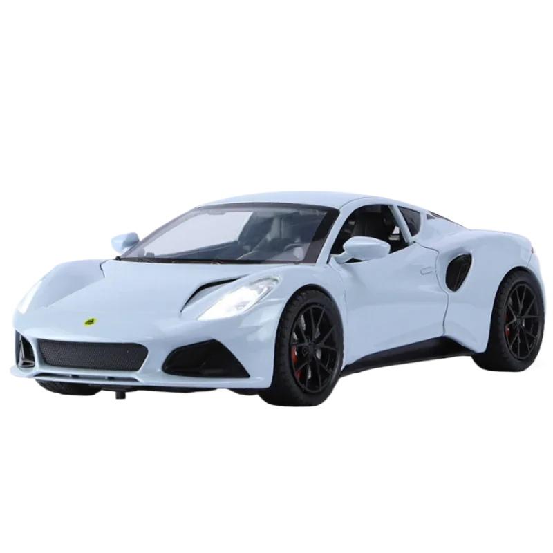 1/24 Lotus Emira Evija Alloy Sports Car Model Diecasts Metal Racing Car Vehicles Model Simulation Sound Light Collection KidsToy