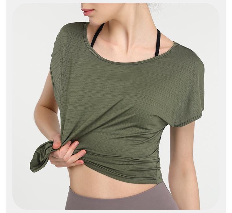 Damen Schnelltrocknendes Kurzarm Yoga- & Lauf-Top