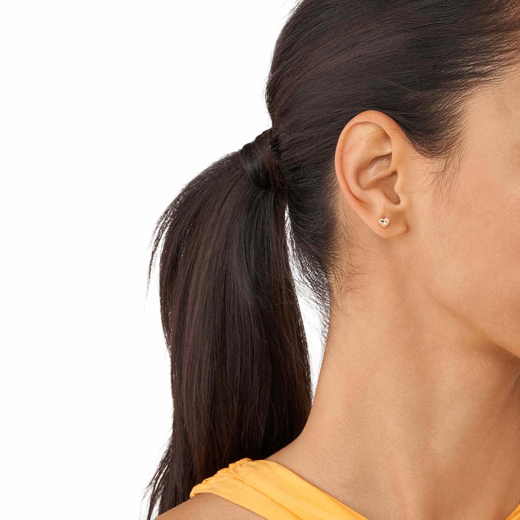 TRUE LOVE Rose Gold Plated Clear Diamond Stud Earrings Lab-Grown