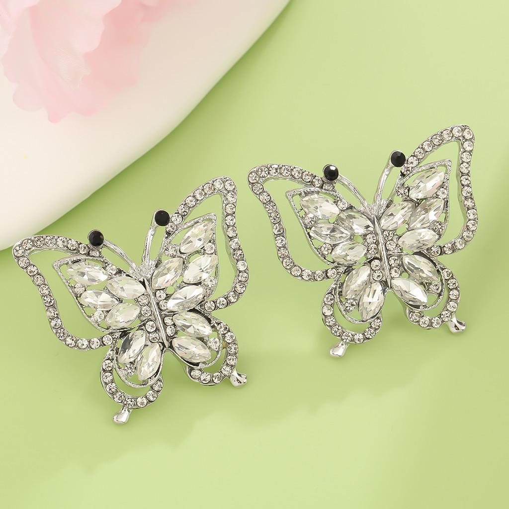 Korean Style Fashion Butterfly Jewelry With Dazzling Rhinestones For Casual Wear