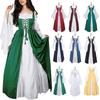 Renaissance Womens Vintage Medieval Long Dress Halloween Gothic Costume Gown