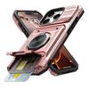 Case For iPhone 17 16 15 14 13 Pro Max Plus 17 Air Magnetic Rotated Ring Kickstand Heavy Duty Drop Protection Wallet Armor Cover