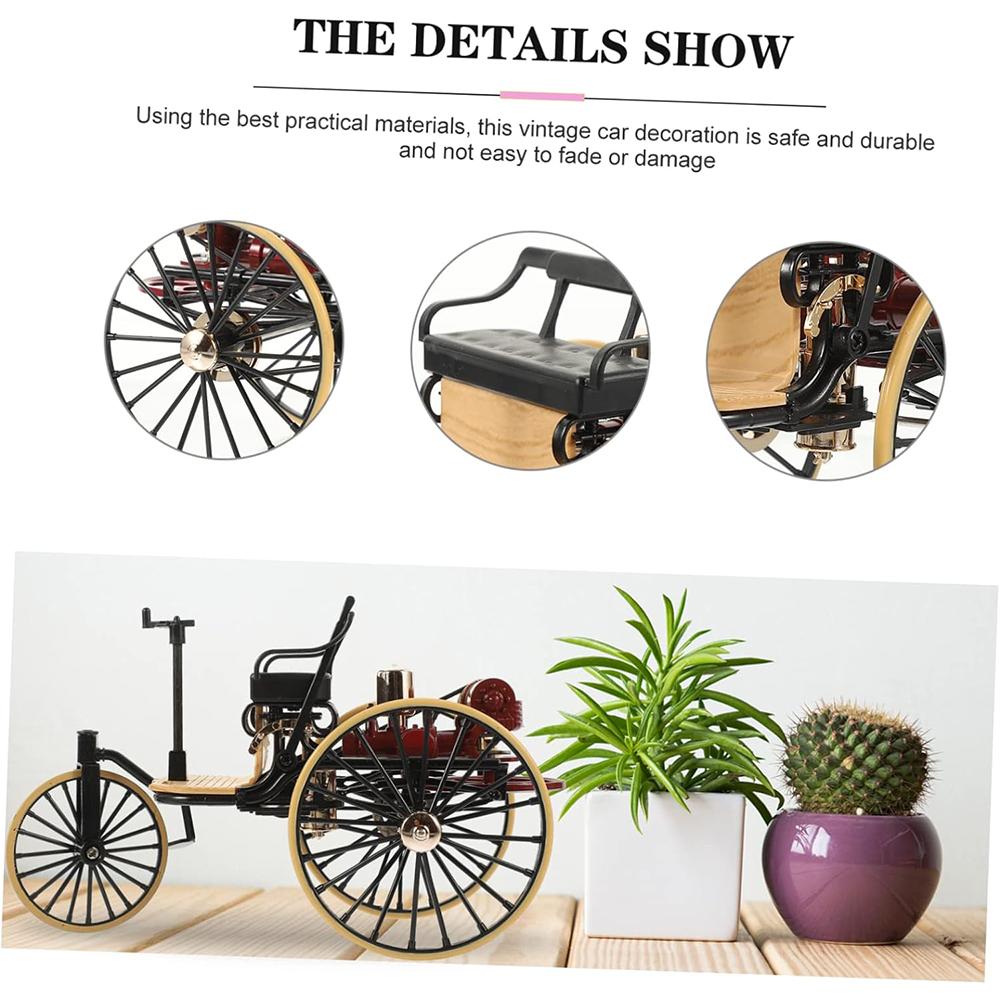 1/12 Scale High Simulation Retro Cycle Rickshaw Model Beautiful Easy Assembly Vintage Bike Model Mini Tricycle Decoration for Home