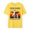 Cow I M Not Clumsy The Floor Just Hates Me The Table Graphic T Shirts Men Cotton Short Sleeve T-Shirt Big And Tall Letter
