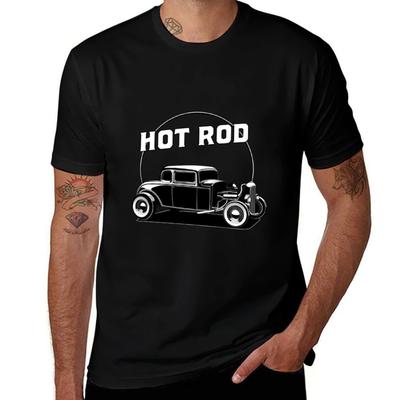 Hot Rod Black White Hot Rod Tshirt Halloween Casual Tshirt