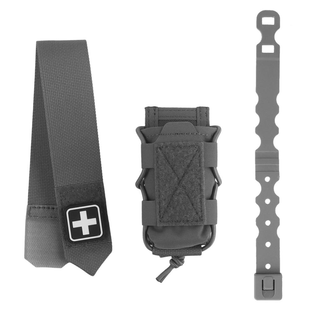 

Closed Flap Tourniquet Pouch Molle First Aid Kit Pack EMT Emergency Survival Med Pouch for Plate Carrier/Chest Rig Vest сірий
