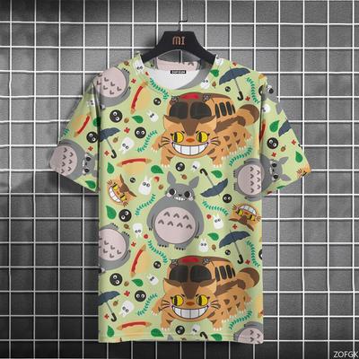 3D Anime Cartoon Totoro Schattig Bedrukt Korte Mouw Zomer Casual Mode Ronde Hals Gepersonaliseerd Los Dames T-shirt