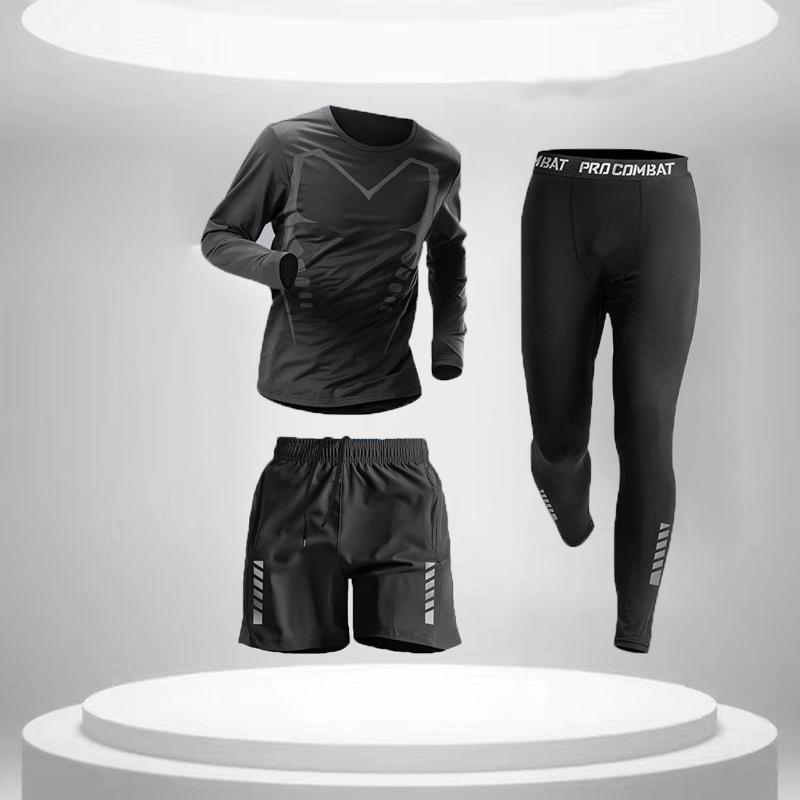 Dámská přiléhavá sada sportovního oblečení na fitness - Tvarující rychleschnoucí tréninkové spodní prádlo na jaro, podzim, zimu