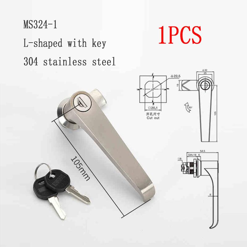 1PCS MS324-1-2 Switch Cabinet Door Latch Lock 304 Stainless Steel L-Type Switch Cabinet Door Handle Lock Hardware Accessories