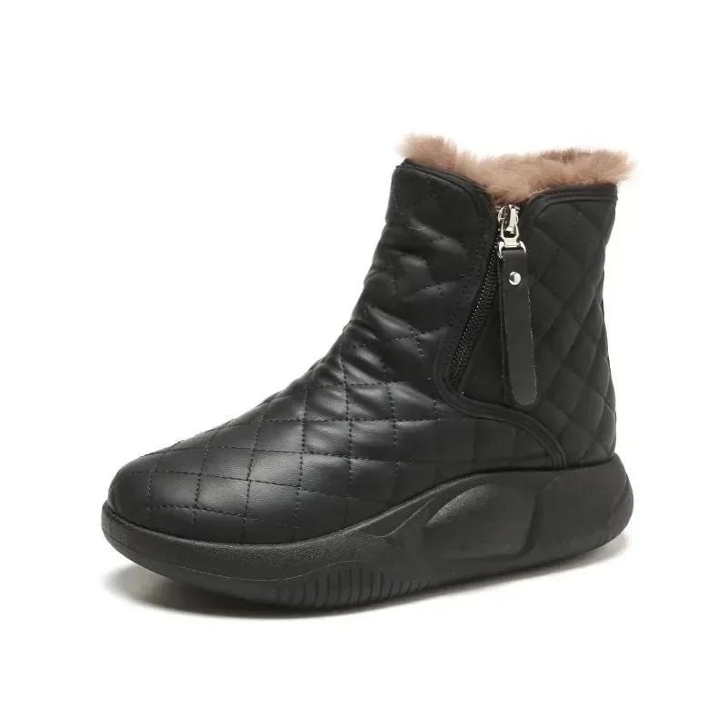 Fashion Snow Boots Thick Bottom Side Chain Warm Comfortable Snow Boots for Women Women's Fashion Botas Mujer 2024