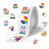 500 Pictures/roll Roll Sticker Tape Cartoon Mixed Color Manual Account Material Envelope Seal