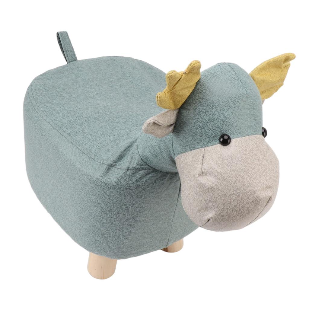 Animal Footstools Prevent Slip Cute Cartoon Giraffe Shape Soft Small Kids Stools for Home Blue